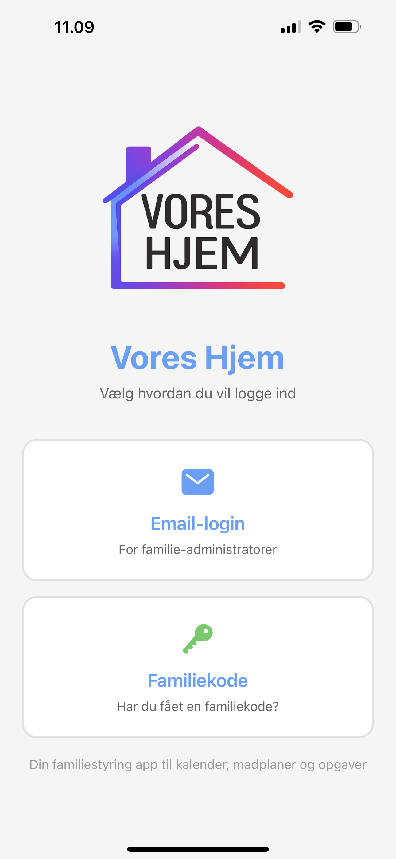 Log ind på Vores Hjem