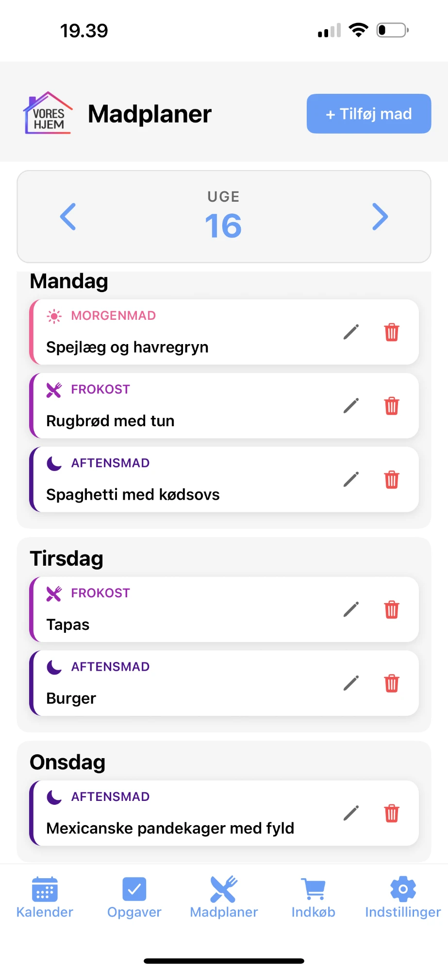 Tilføj måltid